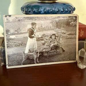 Antique Cabinet Photograph Sick Boy and Dog Servant